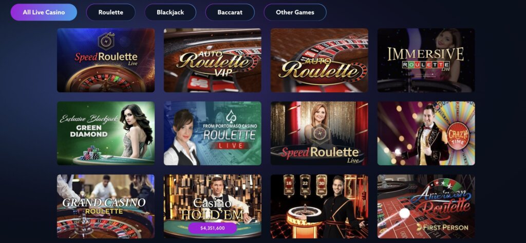 Playerz Casino table games