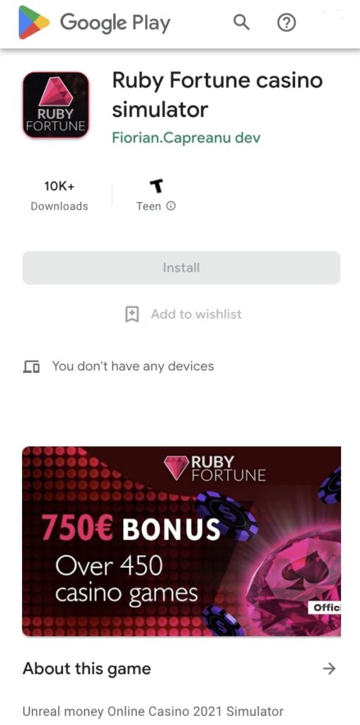 Ruby Fortune on Google Play